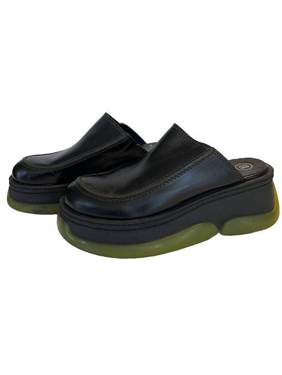 Miista Shoes - E8 By Miista Brietta Mule Black Leather Chunky Platform Sole Slip-On Size 10